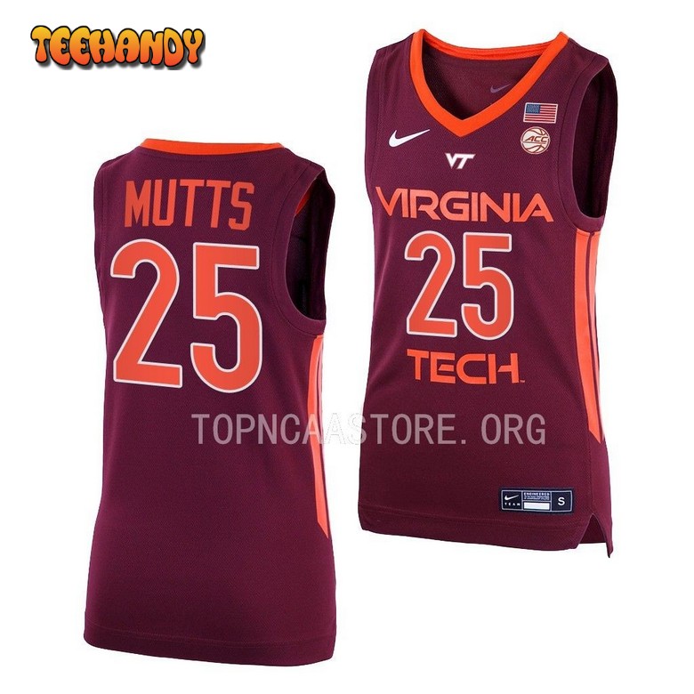 Virginia Tech Hokies Justyn Mutts 2023 Maroon Away College Basketball Jersey