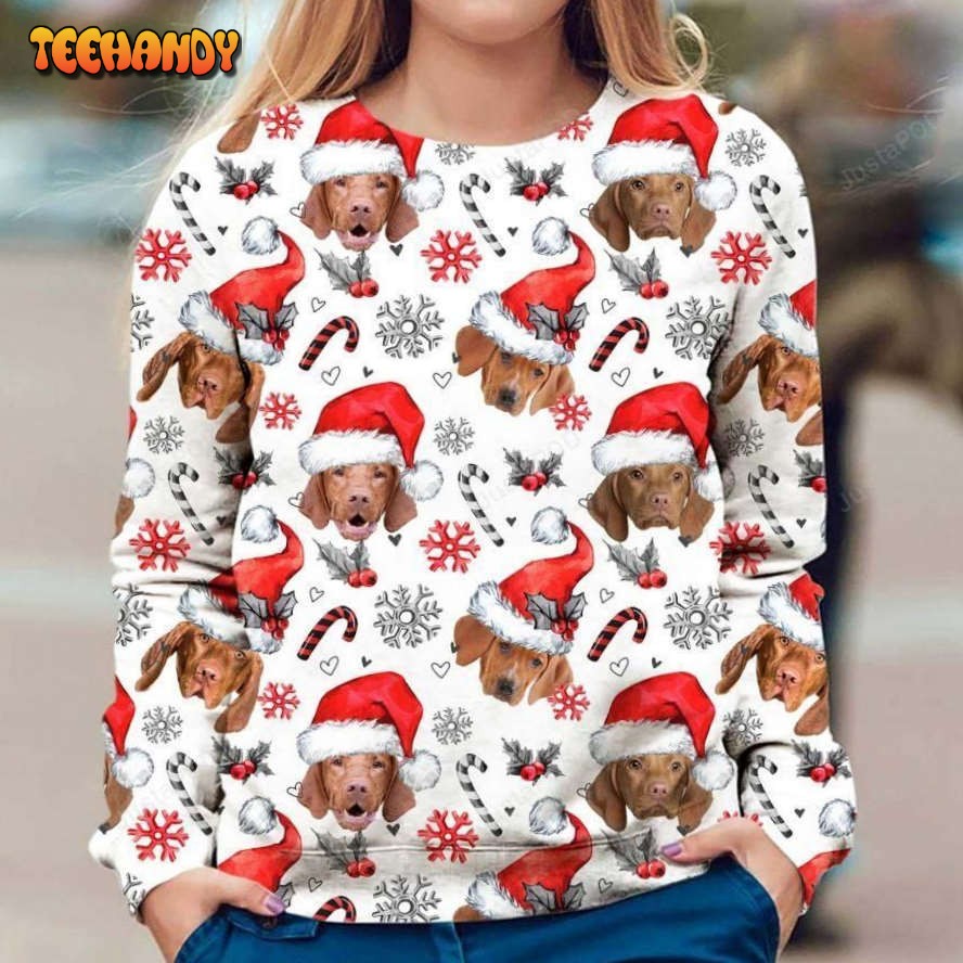 Vizsla Ugly Christmas Sweater, All Over Print Sweatshirt, Ugly Sweater