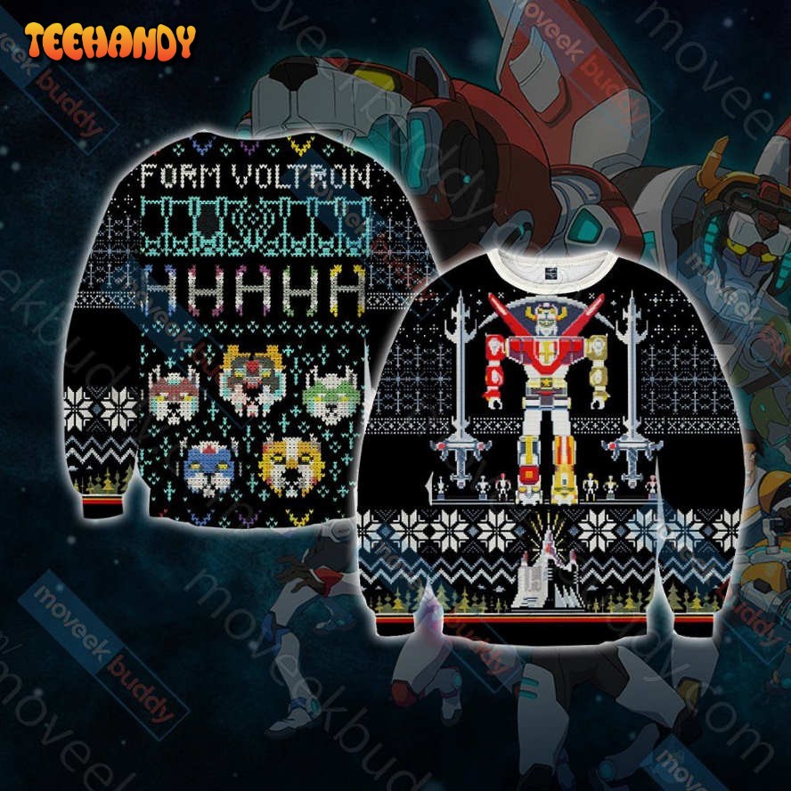 Voltron Knitting For Unisex Ugly Christmas Sweater, All Over Print Sweatshirt