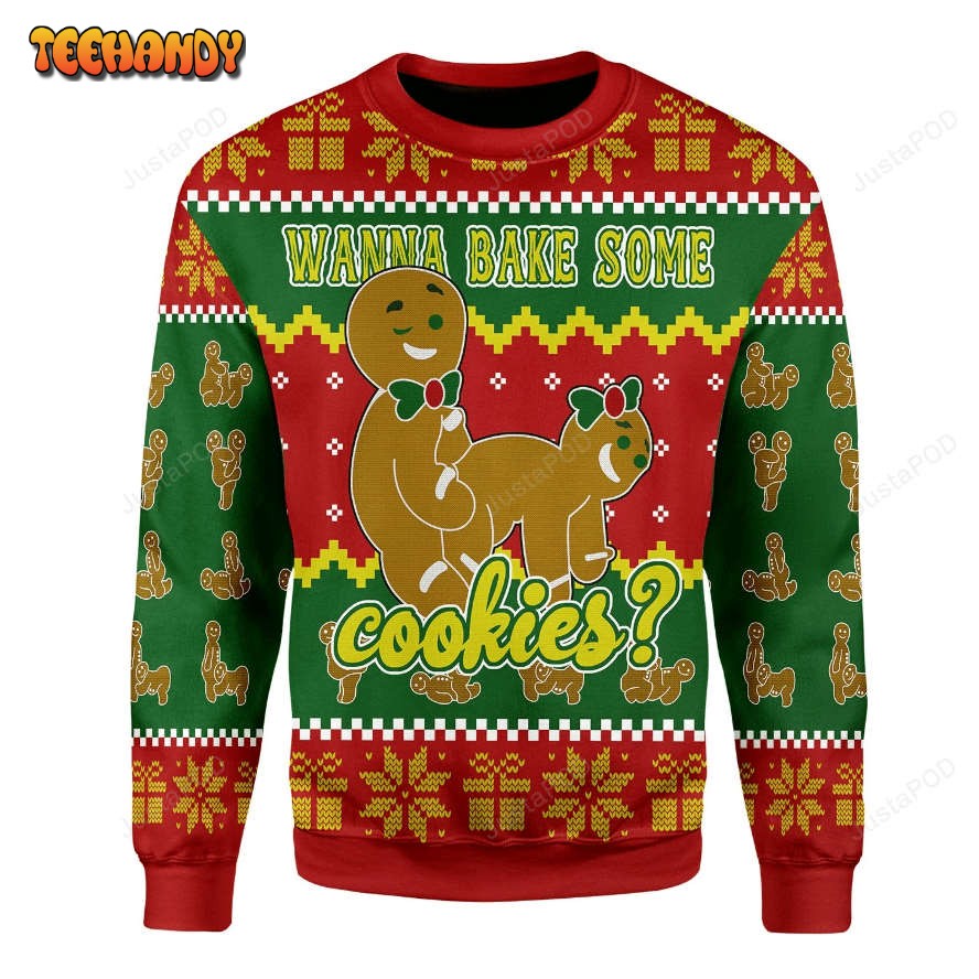 Wanna Bake Some Cookies Ugly Christmas Sweater, All Over Print Sweatshirt