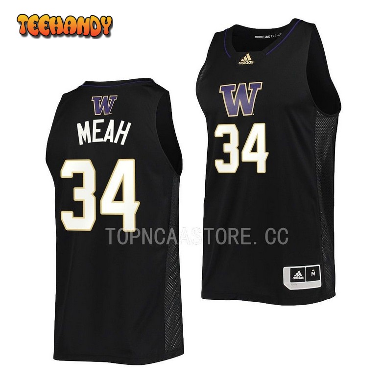 Washington Huskies Braxton Meah Black College Basketball Jersey