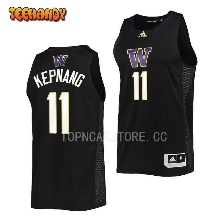 Washington Huskies Franck Kepnang Black College Basketball Jersey