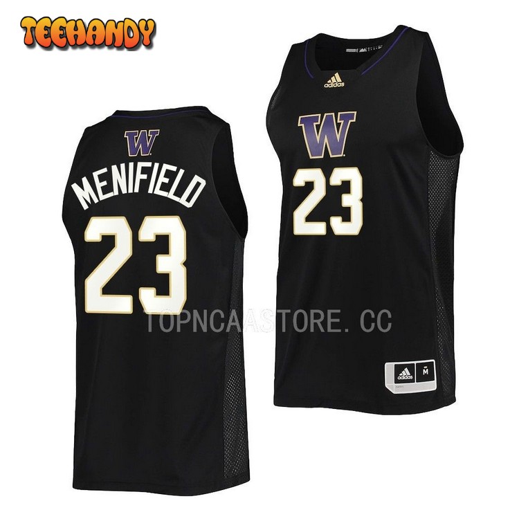 Washington Huskies Keyon Menifield Black College Basketball Jersey