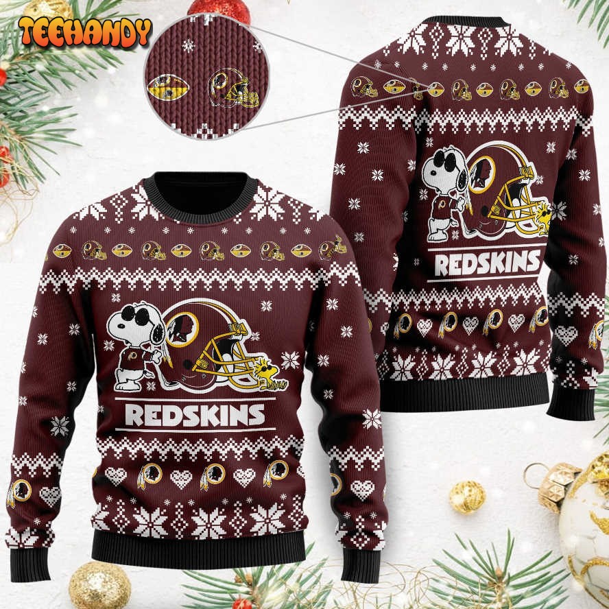 Washington Redskins Cute The Snoopy Show Football Helmet 3D Sweater