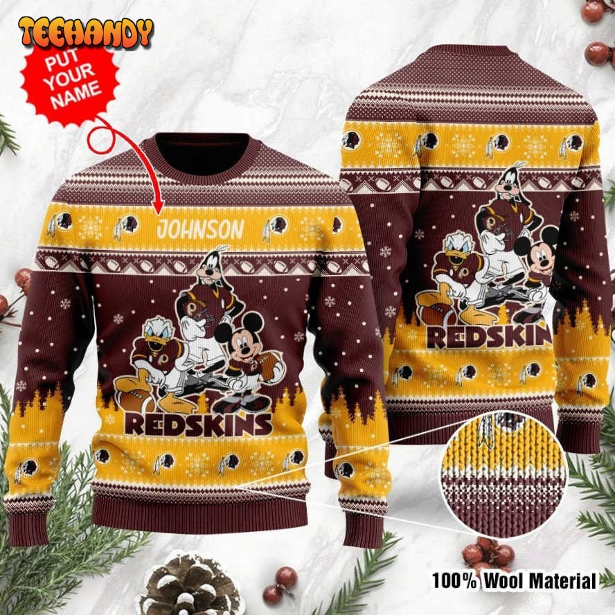 Washington Redskins Disney Donald Duck Mickey Mouse Goofy Ugly Sweater