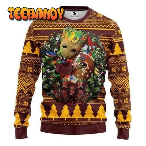 Washington Redskins Groot Hug Ugly Christmas Sweater, All Over Print Sweatshirt