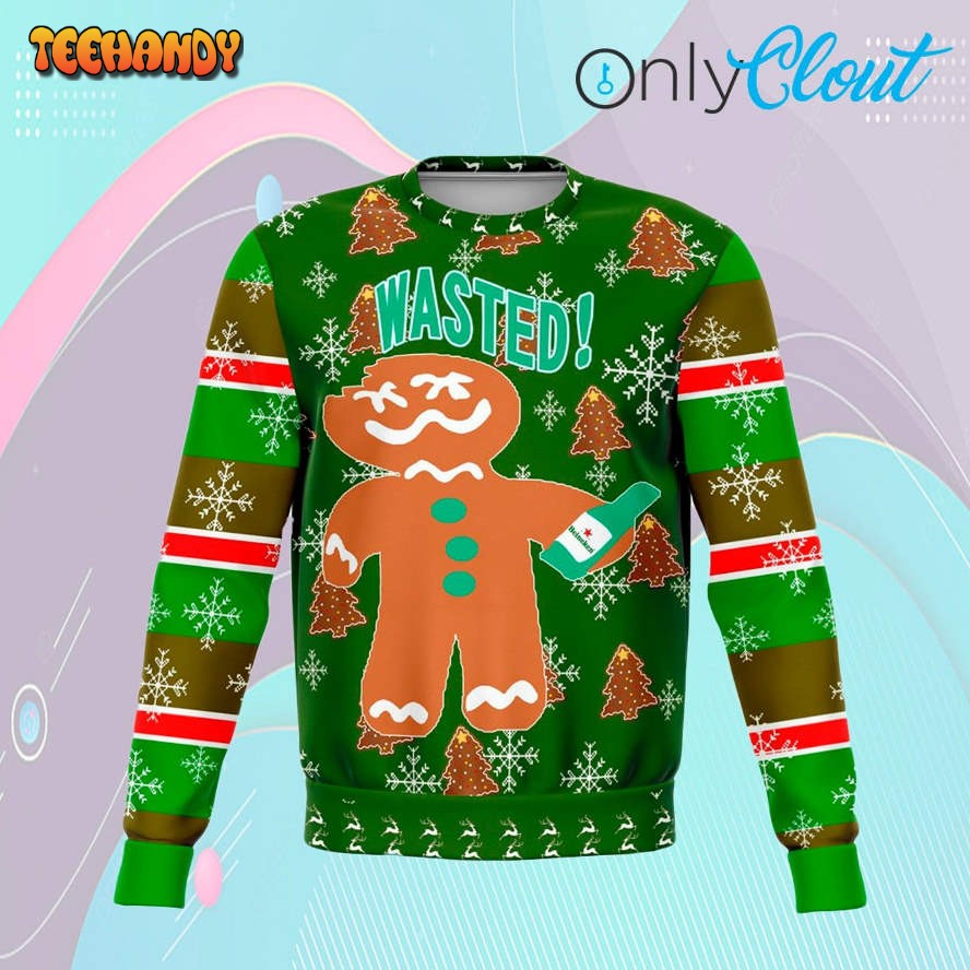 Wasted Cookie Man Funny Ugly Christmas Sweater, Ugly Sweater, Christmas Sweaters