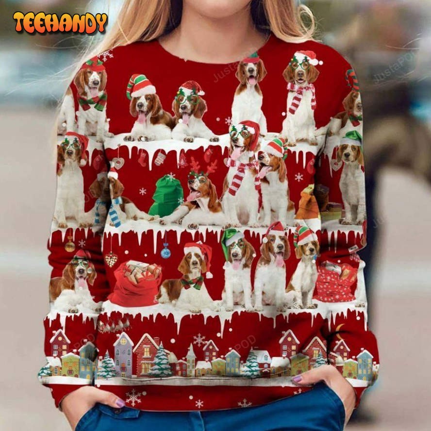 Welsh Springer Spaniel Ugly Christmas Sweater, All Over Print Sweatshirt