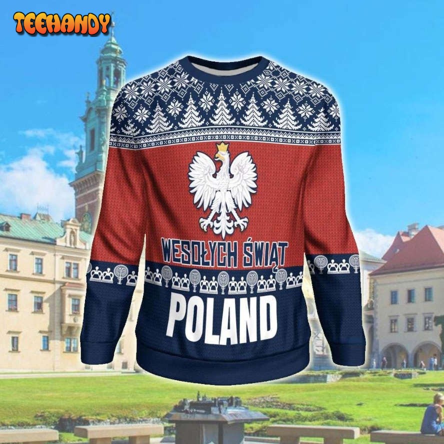 Wesolych Swiat Poland 3D All Over Print Ugly Christmas Sweater, Ugly Sweater