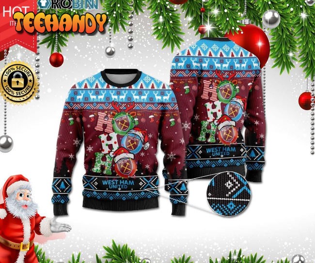 West Ham United Ho Ho Ho Ugly Christmas Sweater, All Over Print Sweatshirt