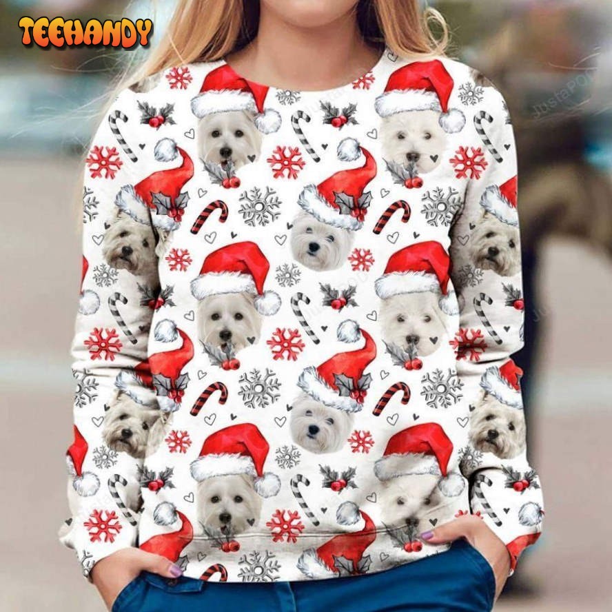 West Highland White Terrier Ugly Christmas Sweater, All Over Print Sweatshirt