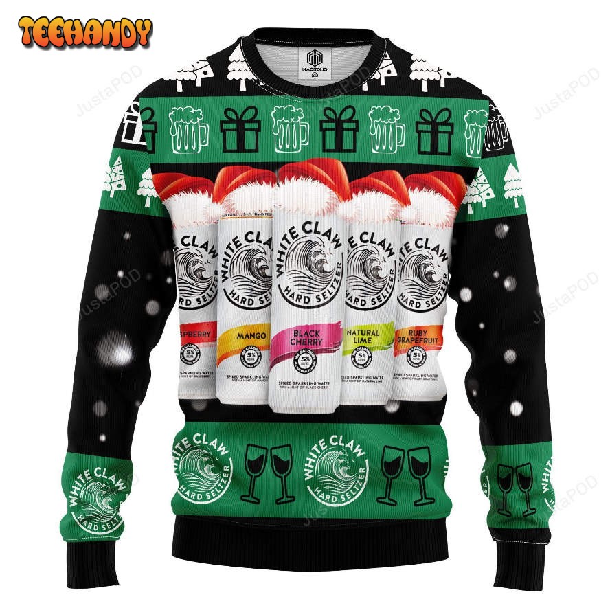 White Claw Beer Ugly Christmas Sweater, All Over Print Sweatshirt, Ugly Sweater