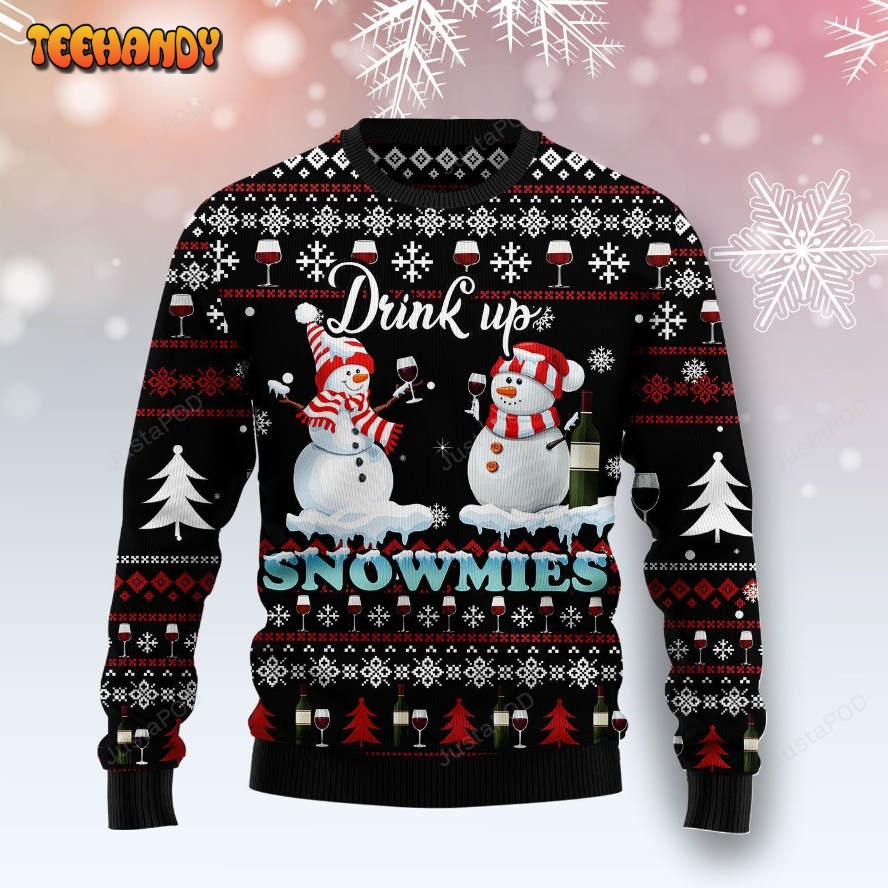 Wine Snowmies Ugly Christmas Sweater, Ugly Sweater, Christmas Sweaters