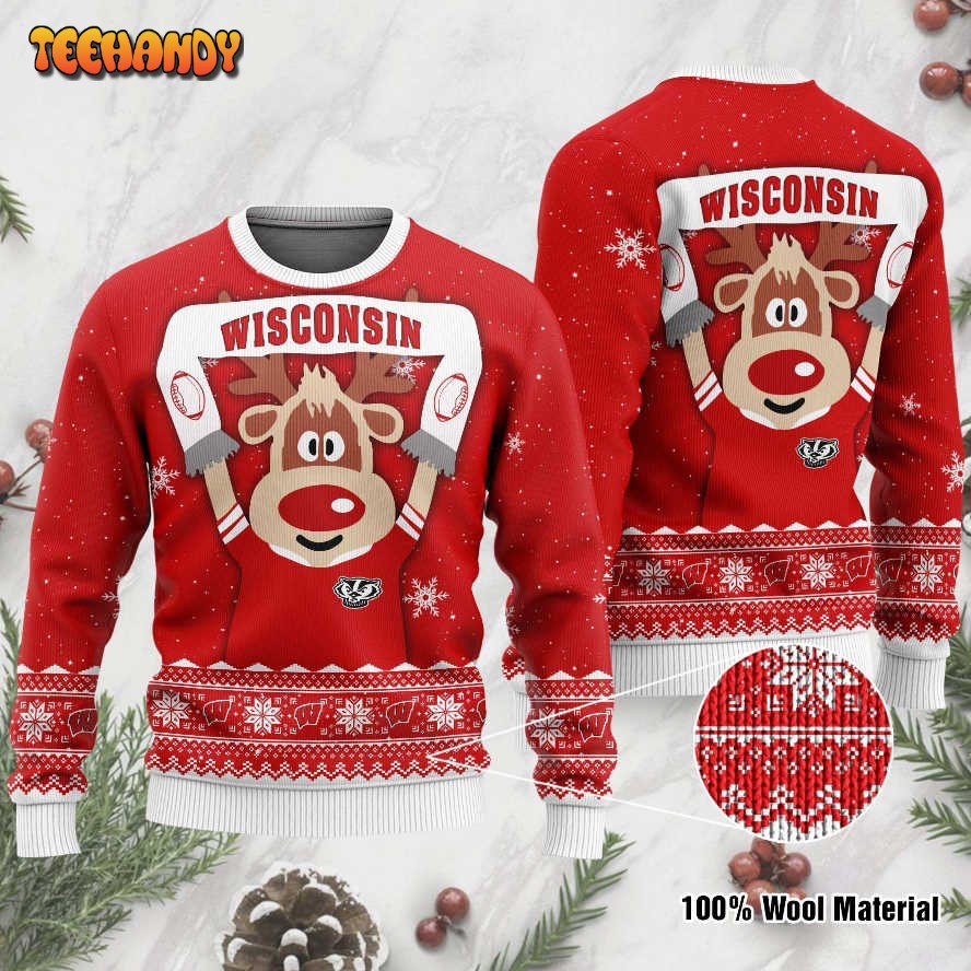 Wisconsin Badgers Funny Ugly Christmas Sweater, Ugly Sweater