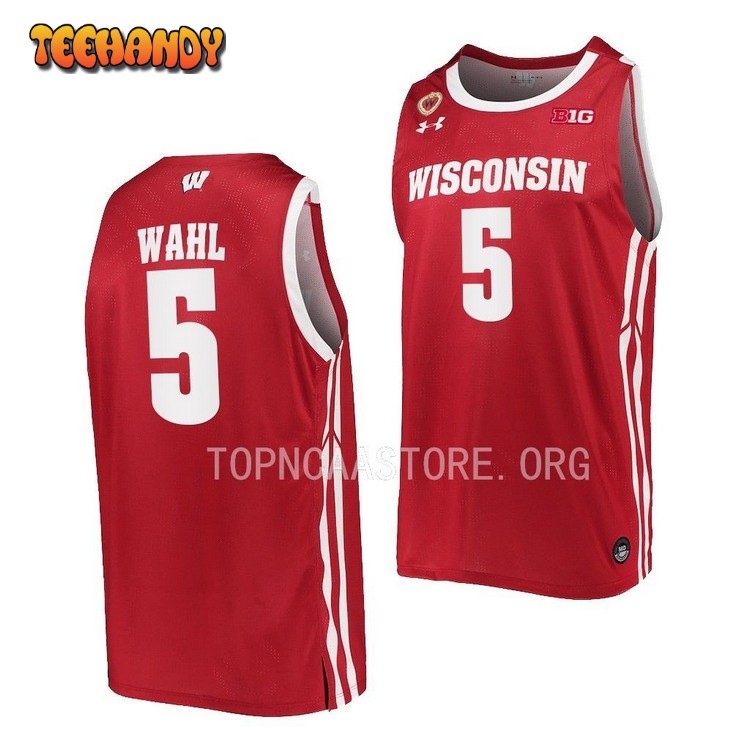 Wisconsin Badgers Tyler Wahl 2023 Red Away College Basketball Jersey