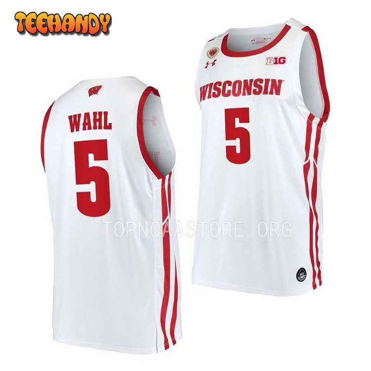 Wisconsin Badgers Tyler Wahl 2023 White Home College Basketball Jersey
