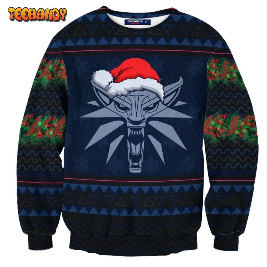 Witcher Geralt Ugly Christmas Sweater, All Over Print Sweatshirt, Ugly Sweater