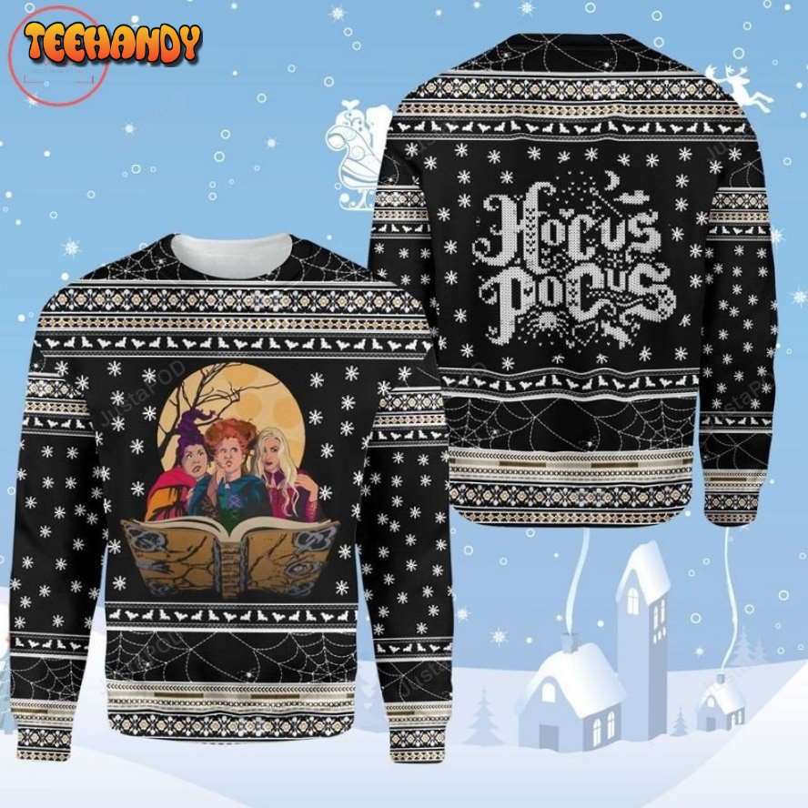 Witches Hocus Pocus Ugly Christmas Sweater, All Over Print Sweatshirt