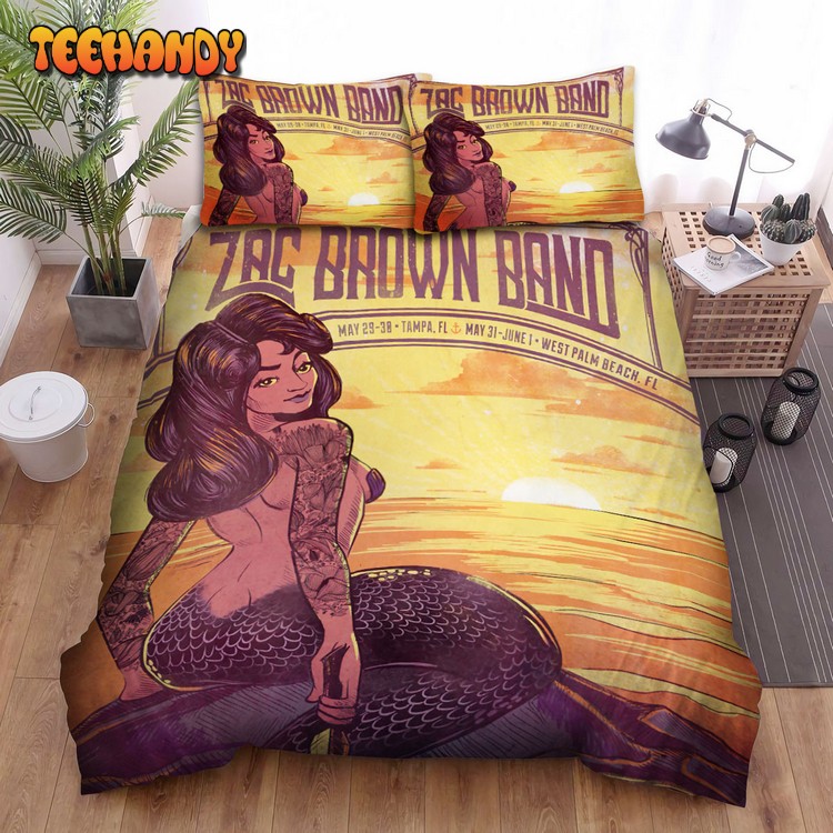 Zac Brown Band Tampa Concert Poster Comforter Duvet Cover Bedding Sets