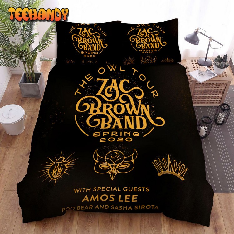 Zac Brown Band The Owl Tour Spring 2020 Poster Comforter Bedding Sets