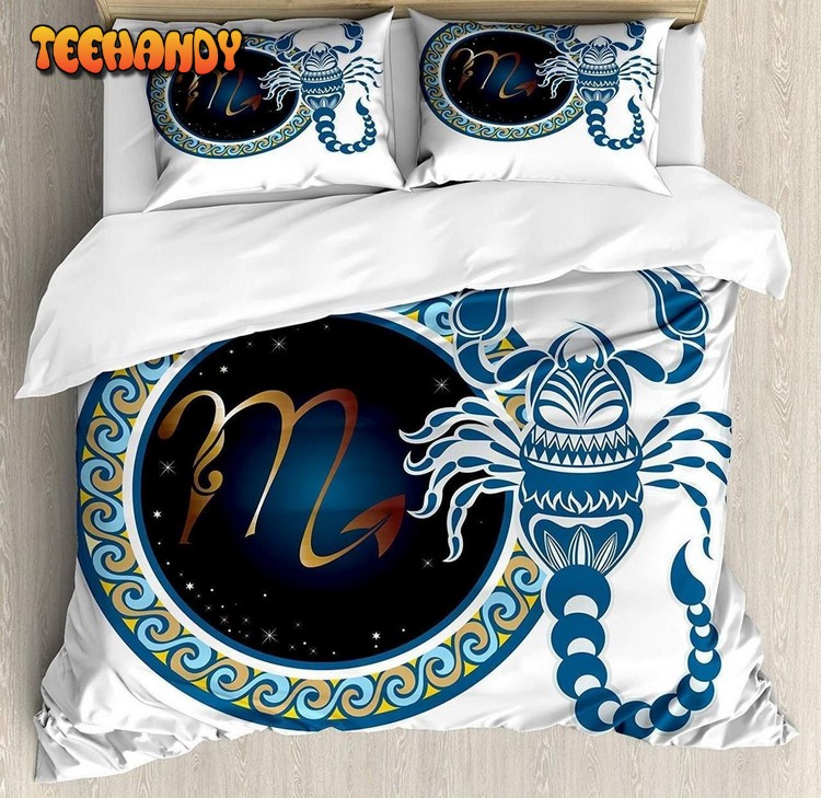 Zodiac Scorpio King Size Set Ornamental Scorpion Bedding Set