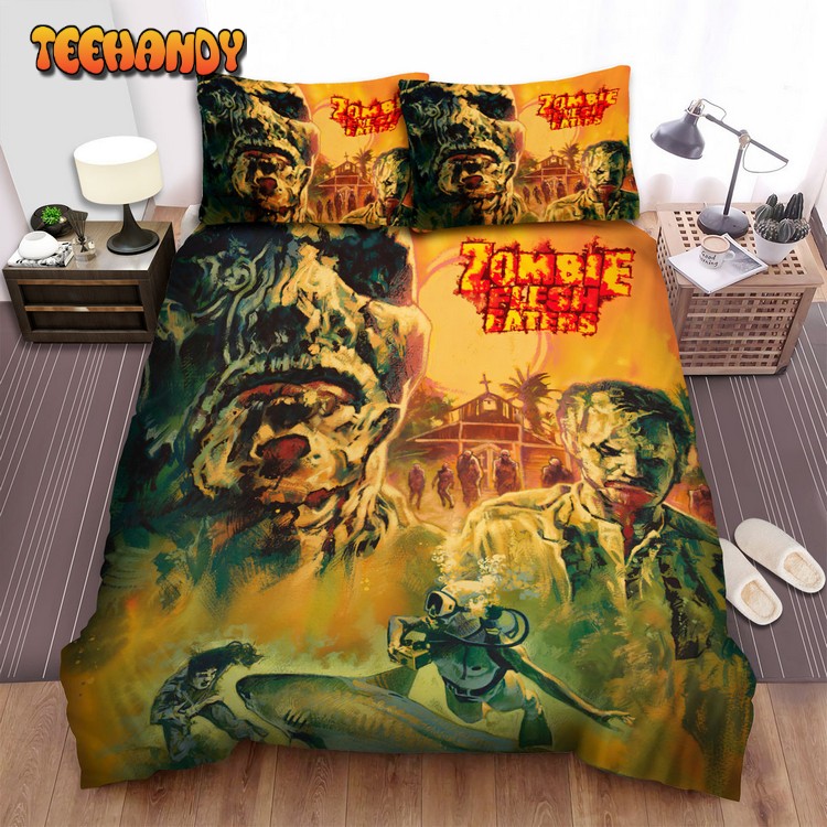 Zombie Movie Art Photo Spread Comforter Duvet Cover Bedding Sets