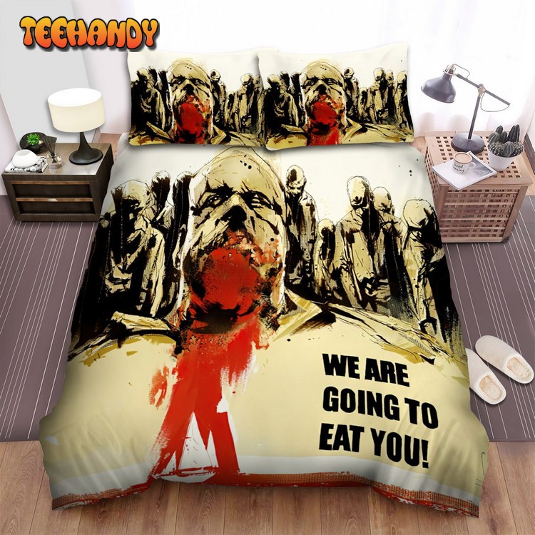 Zombie Movie Poster Ii Photo Spread Comforter Duvet Cover Bedding Sets