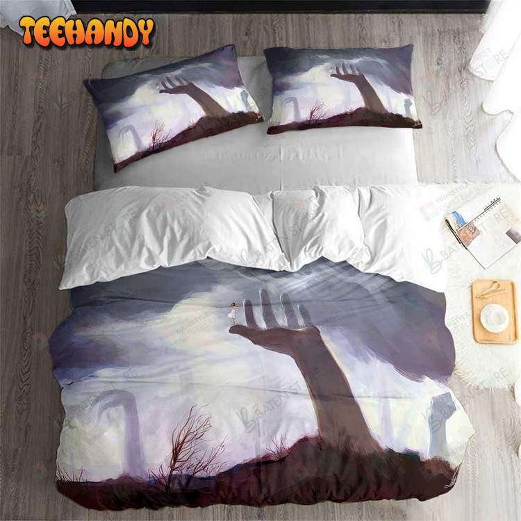 Zombie Series Pattern Gray Bed Sheets Duvet Cover Bedding Set