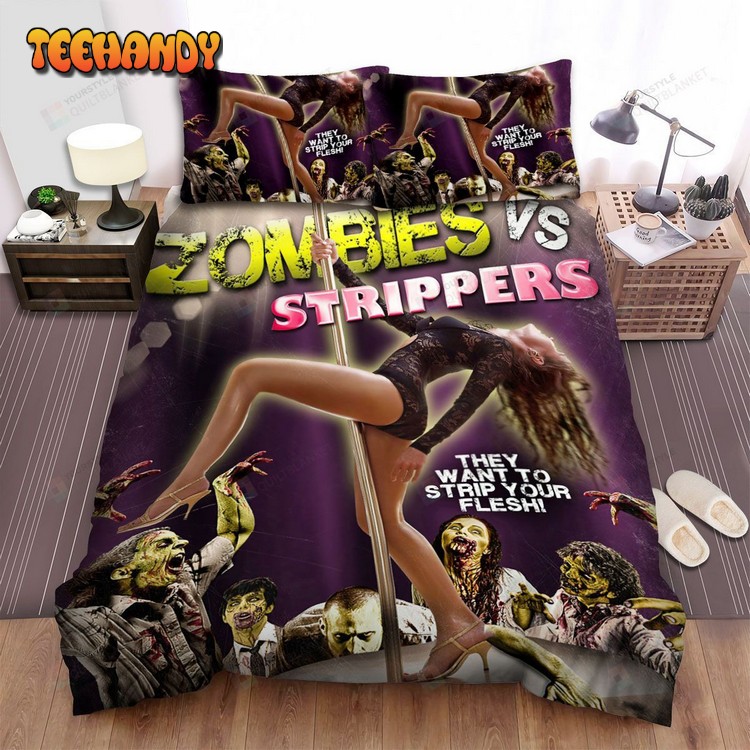 Zombie Strippers! Pole Dancing Girl Poster Spread Comforter Bedding Sets