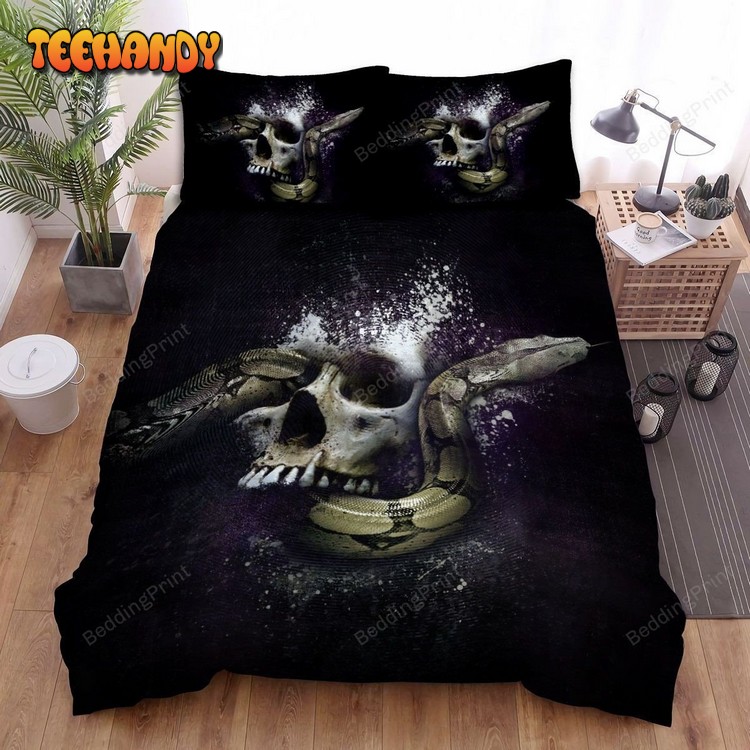 Zomboy Skull &amp Snake Bed Sheets Duvet Cover Bedding Sets
