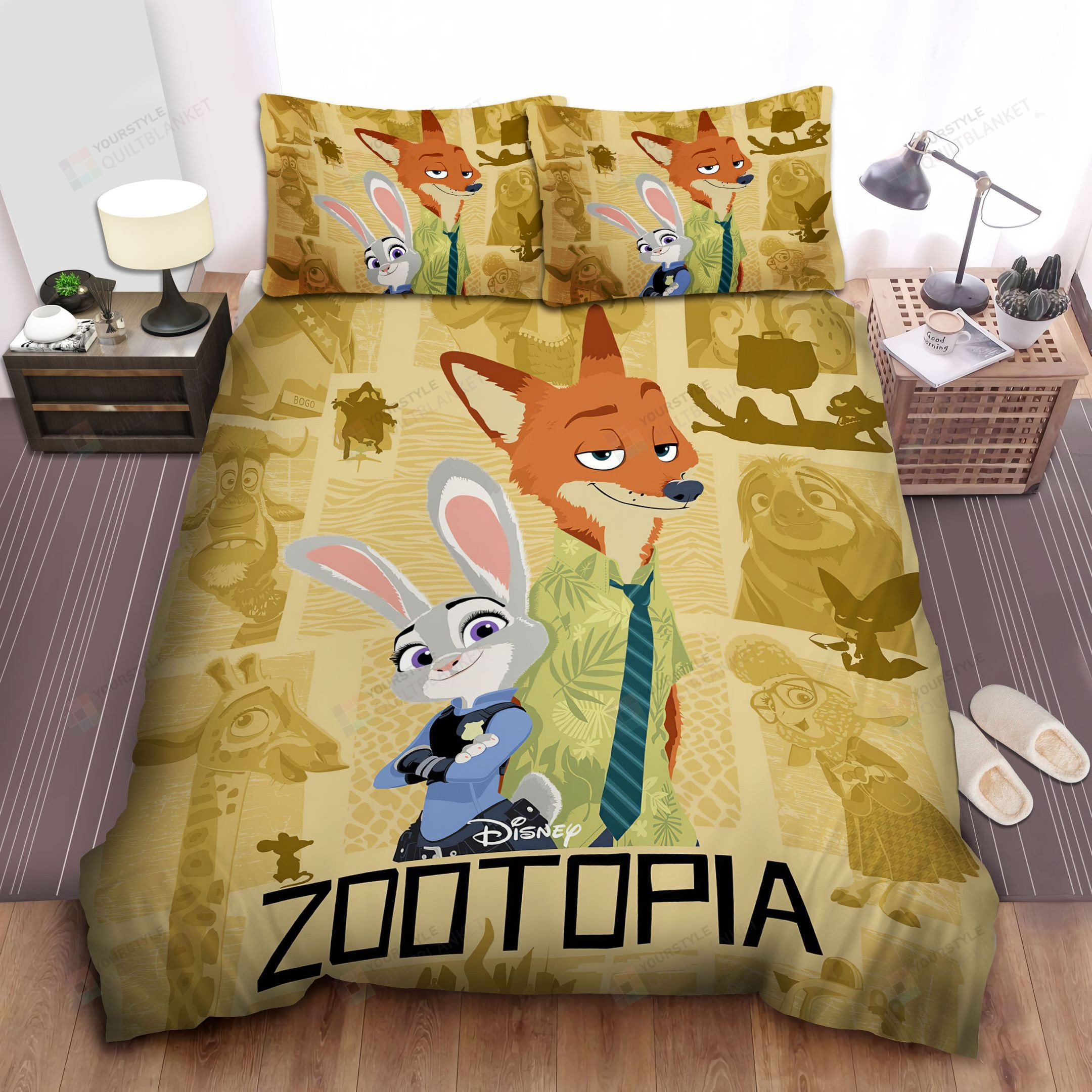 Zootopia Nick And Judy Digital Illustration Movie Poster Bedding Sets