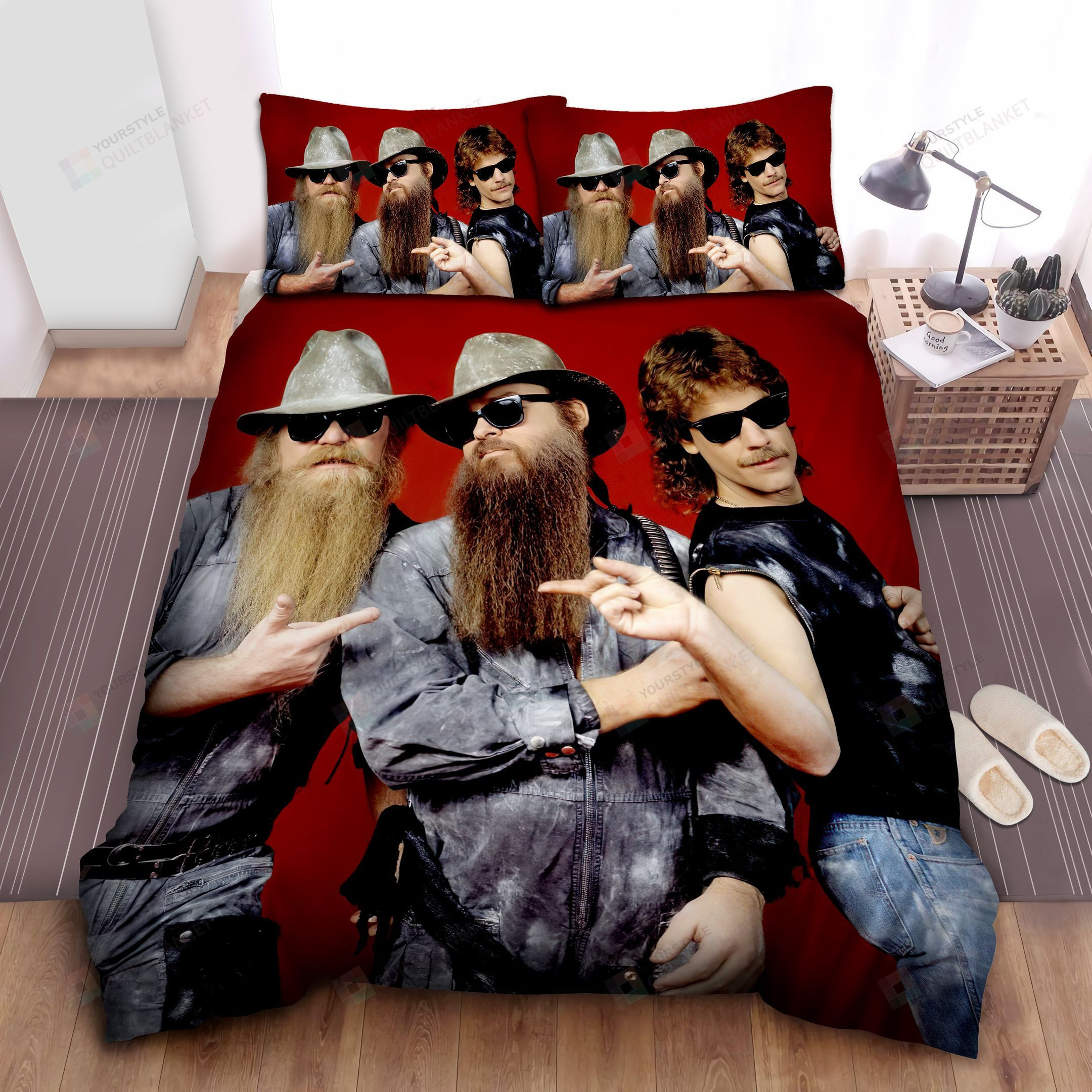 Zz Top, Photoshoot Of Band Spread Duvet Cover Bedding Sets