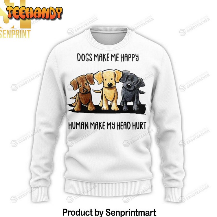 10 Dogs Make Me Happy For Christmas Gifts Ugly Christmas Sweater