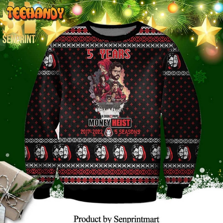 5Years Money Heist Knitted Ugly Christmas Sweater