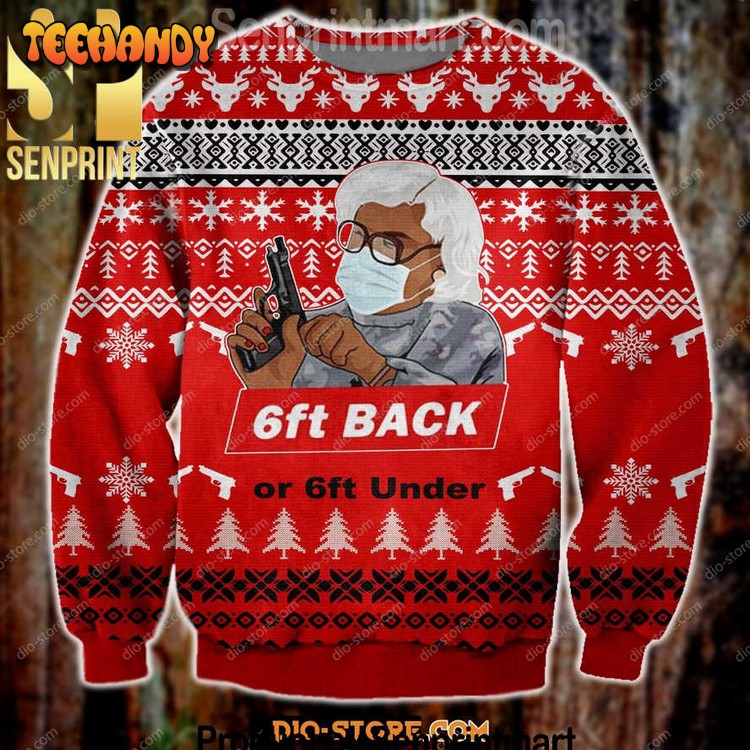 6Ft Back Or 6Ft Under Holiday Gifts Full Print Wool Knitted Ugly Sweater