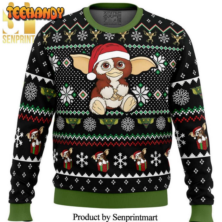 A Christmas Present Gremlins Knitted Ugly Christmas Sweater