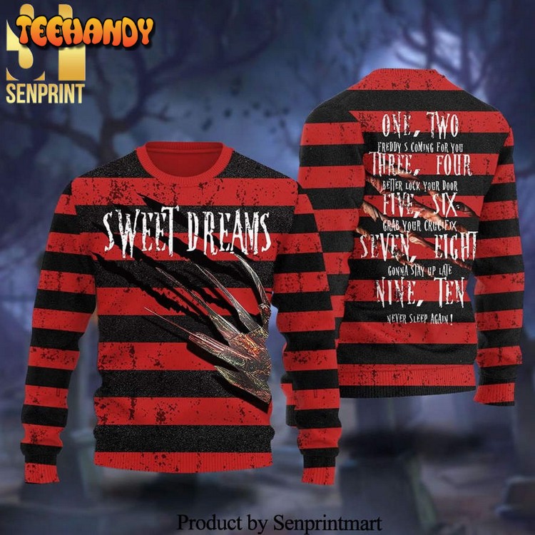 A Nightmare On Elm Street Sweet Dreams One Two Freddy Ugly Sweater