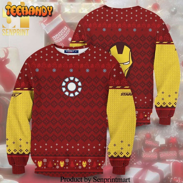 A Very Tony Stark Iron Man Marvel Knitted Ugly Christmas Sweater