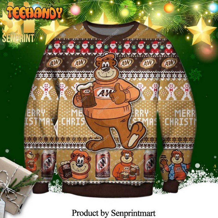 AAndW Root Beer Since 1919 Knitted Ugly Christmas Sweater