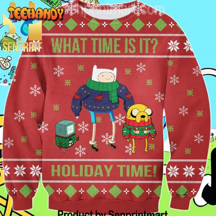 Adventure Time Chirtmas Time 3D Ugly Knit Sweater