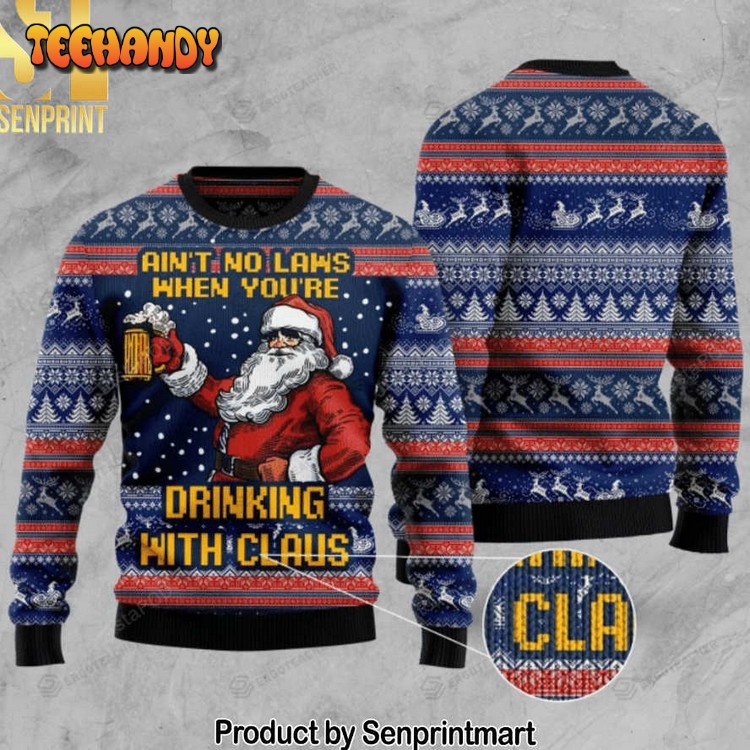 Aint No Laws When You’re Drinking Christmas Ugly Wool Sweater