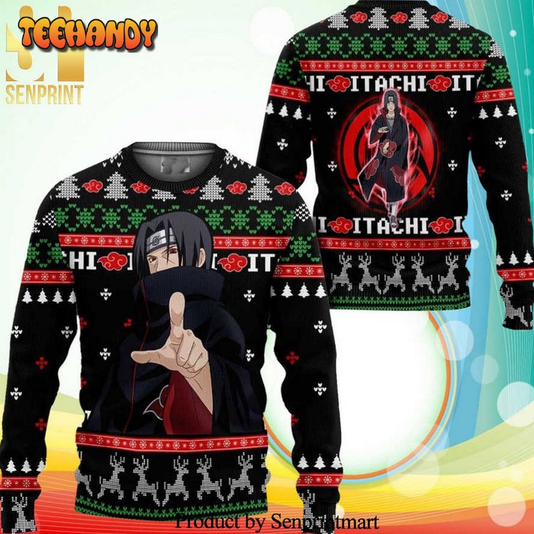 Akatsuki Itachi Naruto Anime Knitted Ugly Christmas Sweater