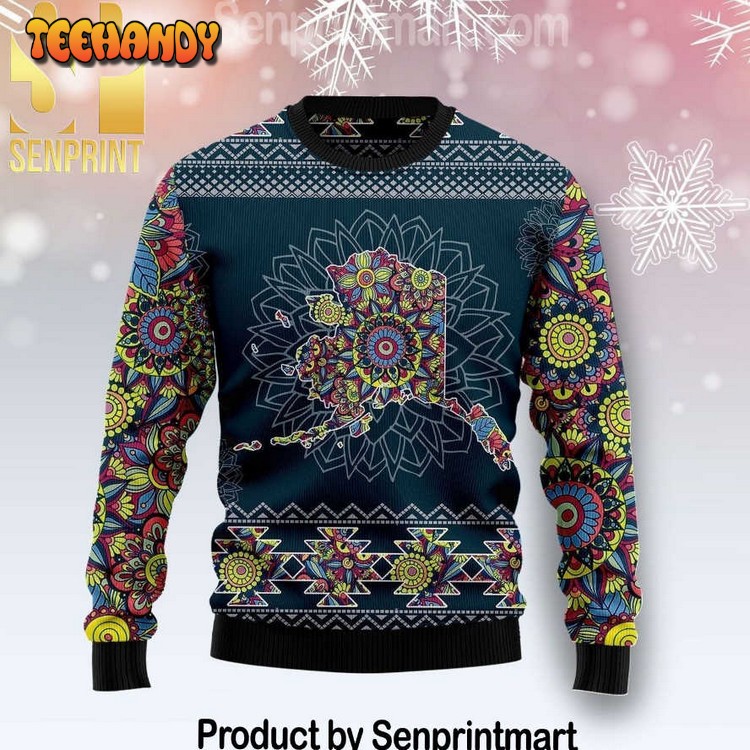 Alaska Blue Mandala Gift Ideas Wool Knitted Pattern Ugly Sweater