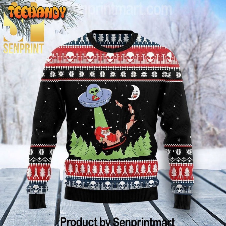 Alien Christmas 3D All Over Print Holiday Knit Sweater
