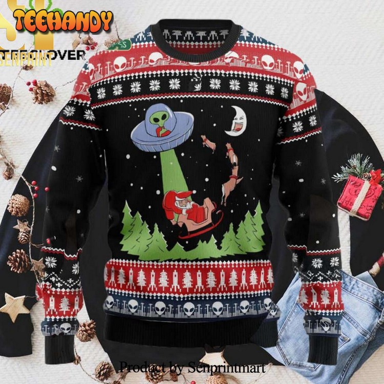 Alien Christmas Wool Knitted 3D Sweater