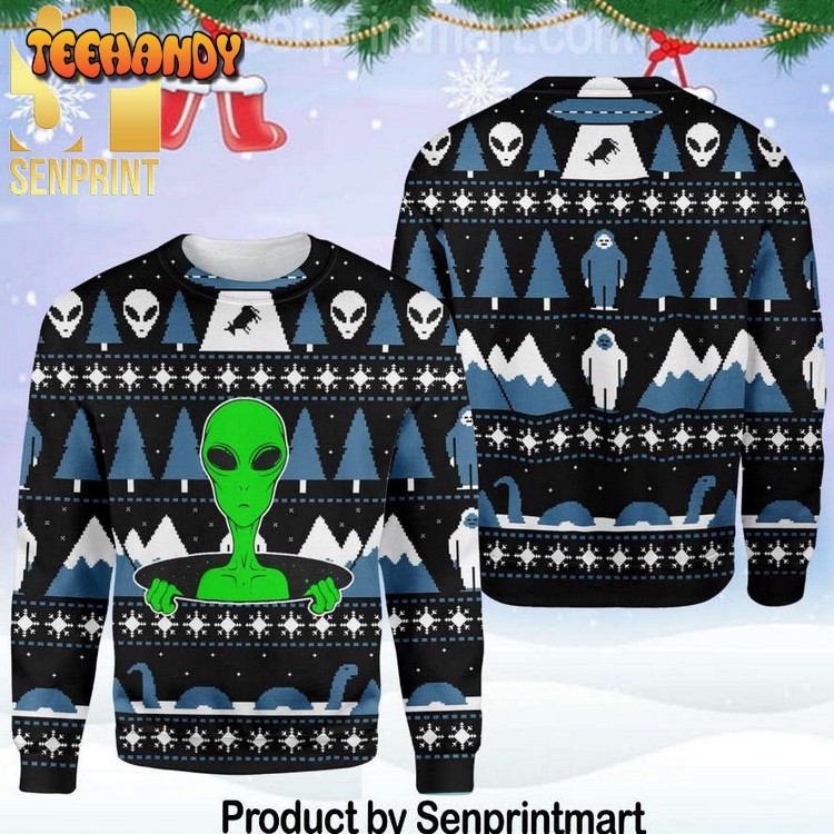 Alien Holiday Gifts Wool Knitting Sweater