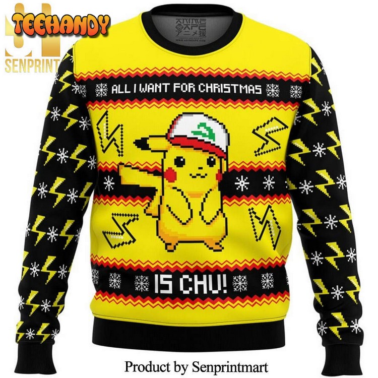 All I Want For Christmas Is Chu Knitted Ugly Christmas Sweater