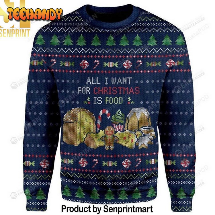 All I Want For Christmas Is Food Knitting Pattern Ugly Sweater