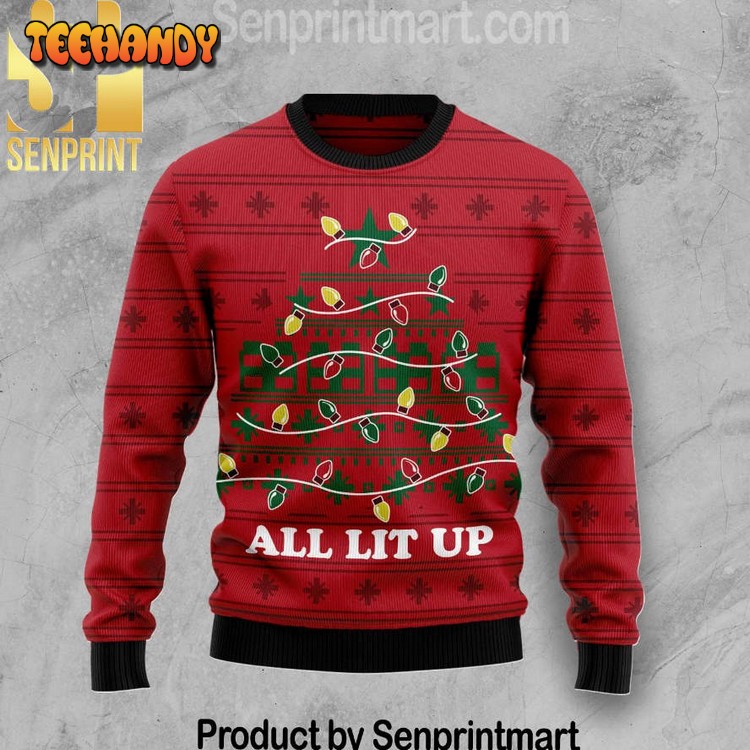 All Lit Up Noel Tree Full Printing Ugly Xmas Sweater