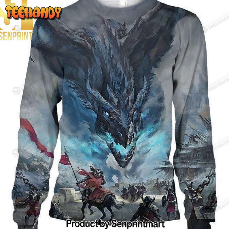 All Over Print Viserion Dragon Knitting Pattern Ugly Sweater